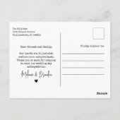 Minimalistisch eenvoudige scriptfoto Hartelijk dan Briefkaart (Achterkant)