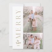 Minimalistisch eenvoudige Typografie 2-fotovakanti Feestdagenkaart (Voorkant)