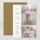 Minimalistisch eenvoudige Typografie 2-fotovakanti Feestdagenkaart (Voorkant / Achterkant)