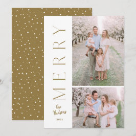 Minimalistisch eenvoudige Typografie 2-fotovakanti Feestdagenkaart