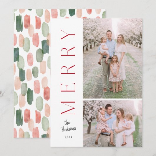 Minimalistisch Eenvoudige Typografie Moderne Foto Feestdagenkaart (Voorkant / Achterkant)