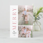 Minimalistisch Eenvoudige Typografie Moderne Foto Feestdagenkaart (Staand voorkant)