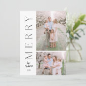 Minimalistisch Eenvoudige Typografie zwart-wit Feestdagenkaart (Staand voorkant)