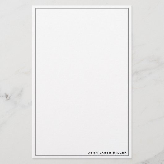 Minimalistisch eenvoudige vierkant, zwart briefpapier (Voorkant)