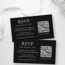 Minimalistisch eenvoudige zwarte QR-code RSVP