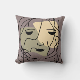 Minimalistisch eenzaam gedempt gezicht kussen