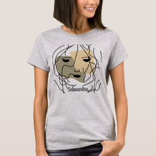 Minimalistisch eenzaam gedempt gezicht t-shirt