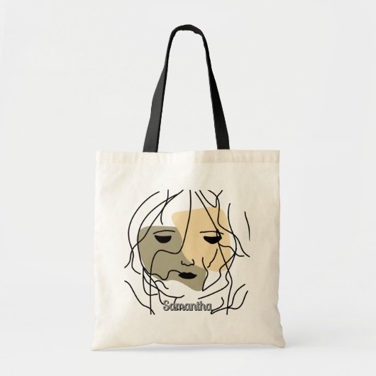 Minimalistisch eenzaam gedempt gezicht tote bag (Voorkant)