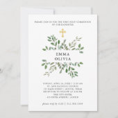 Minimalistisch Eerste Heilige Communie Gouden Krui Kaart (Voorkant)