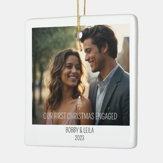 Minimalistisch eerste kerst verloofd Ornament (Links)