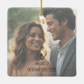 Minimalistisch eerste kerst verloofd Ornament (Achterkant)