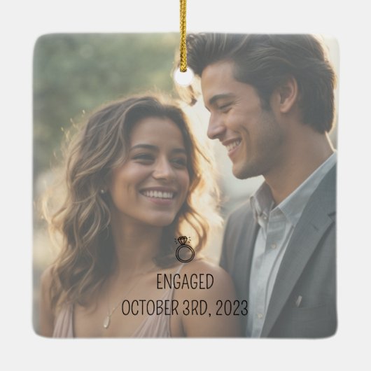 Minimalistisch eerste kerst verloofd Ornament (Achterkant)