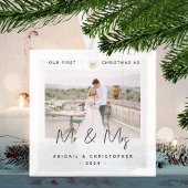 Minimalistisch eerste kerstfeest als Mr & Mrs Gray Glas Ornament