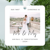 Minimalistisch eerste kerstfeest als Mr & Mrs Gray Metalen Ornament