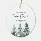 Minimalistisch Eerste Kerstmis als familie van dri Keramisch Ornament (Links)