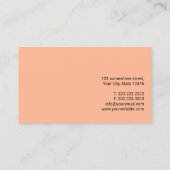 Minimalistisch effen perzikkleur Hand Script Elega Visitekaartje (Achterkant)