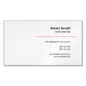 Minimalistisch effen rood zwart wit modern magnetisch visitekaartje (Voorkant)