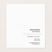 Minimalistisch effen rood zwart wit modern visitekaartje (Buitenkant ongevouwen)