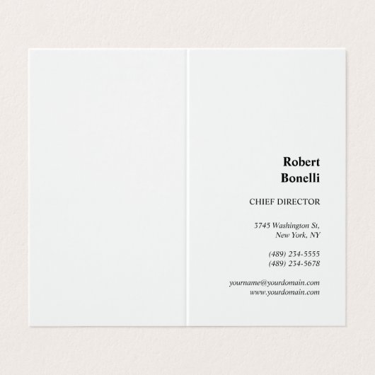 Minimalistisch effen wit modern gebruik visitekaartje (Buitenkant ongevouwen)