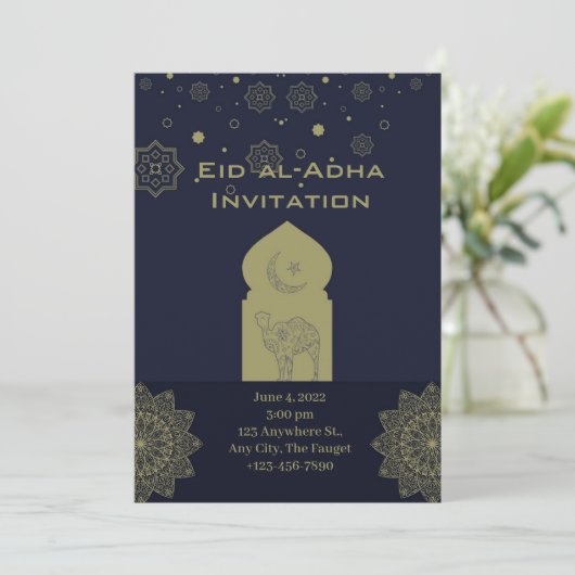 Minimalistisch Eid al-adha Kaart (Staand voorkant)