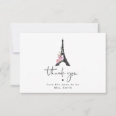 Minimalistisch eiffeltoren vrijgezellenfeest dank  kaart (Voorkant)