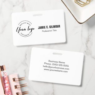 Minimalistisch eigen logo professioneel naamkaartj badge