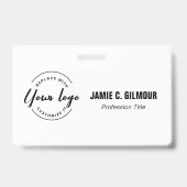 Minimalistisch eigen logo professioneel naamkaartj badge (Voorzijde)