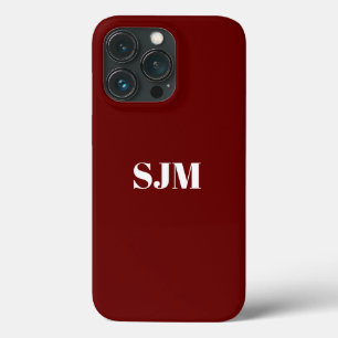 Minimalistisch Eigen monogram naam maroon-wijn Case-Mate iPhone Case