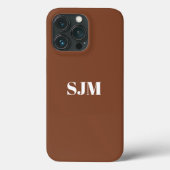 Minimalistisch Eigen monogram: sepia en wit Case-Mate iPhone Case (Achterkant)