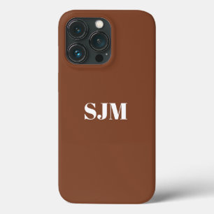 Minimalistisch Eigen monogram: sepia en wit Case-Mate iPhone Case