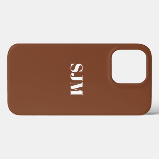 Minimalistisch Eigen monogram: sepia en wit Case-Mate iPhone Case (Achterkant (horizontaal))