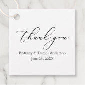 Minimalistisch elegancerende weddenschap bedankjes labels (Voorkant)