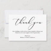 Minimalistisch elegancerende weddenschap bedankkaart (Voorkant)