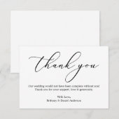 Minimalistisch elegancerende weddenschap bedankkaart (Voorkant / Achterkant)
