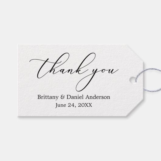 Minimalistisch elegancerende weddenschap cadeaulabel (Voorkant (Horizontaal))