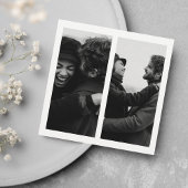 Minimalistisch Elegant 3 foto Modern Zwart & Wit Kaart