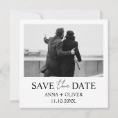 Minimalistisch Elegant 3 foto Modern Zwart & Wit Kaart (Voorkant)