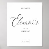 Minimalistisch Elegant 40e Welkom Verjaardag Poste Poster (Voorkant)