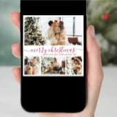 Minimalistisch Elegant 4-fotocollage kerstmis Feestdagenkaart