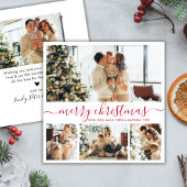 Minimalistisch Elegant 4-fotocollage kerstmis Feestdagenkaart