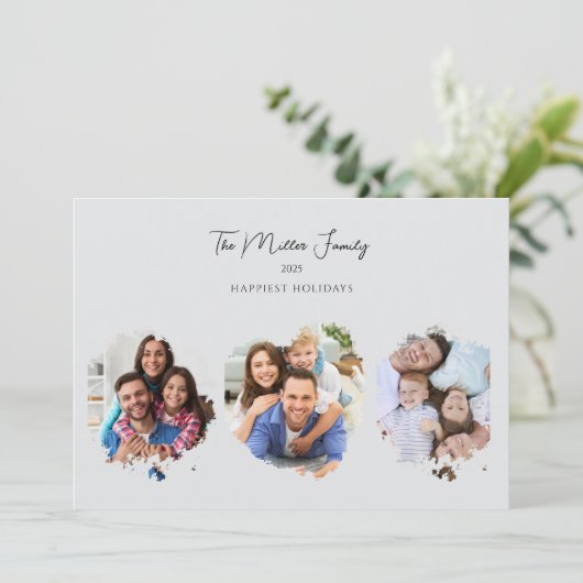 Minimalistisch Elegant Aangepaste Kerst Eenvoudige Feestdagenkaart (Staand voorkant)