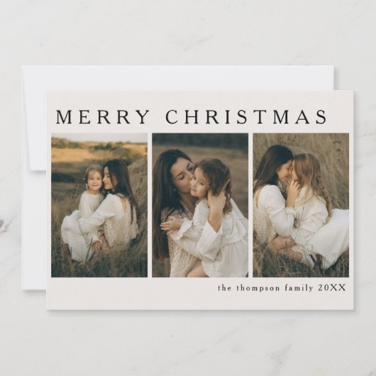 Minimalistisch Elegant Aangepaste Kerst Eenvoudige Feestdagenkaart (Voorkant)