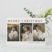 Minimalistisch Elegant Aangepaste Kerst Eenvoudige Feestdagenkaart (Staand voorkant)