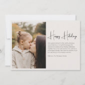 Minimalistisch Elegant Aangepaste Kerst Eenvoudige Feestdagenkaart (Achterkant)