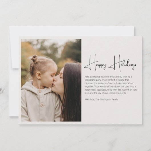 Minimalistisch Elegant Aangepaste Kerst Eenvoudige Feestdagenkaart (Achterkant)