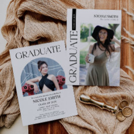 Minimalistisch Elegant Afstuderen Uitnodiging