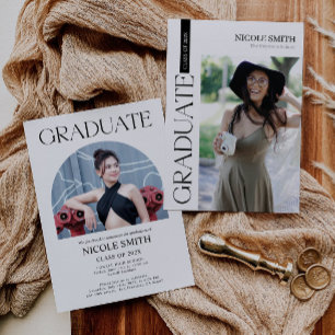 Minimalistisch Elegant Afstuderen Uitnodiging