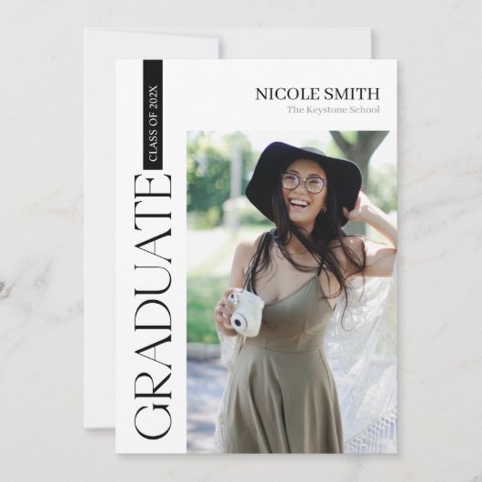 Minimalistisch Elegant Afstuderen Uitnodiging (Voorkant)