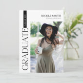 Minimalistisch Elegant Afstuderen Uitnodiging (Staand voorkant)