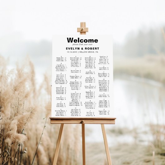 Minimalistisch elegant alfabetisch zetdiagram poster